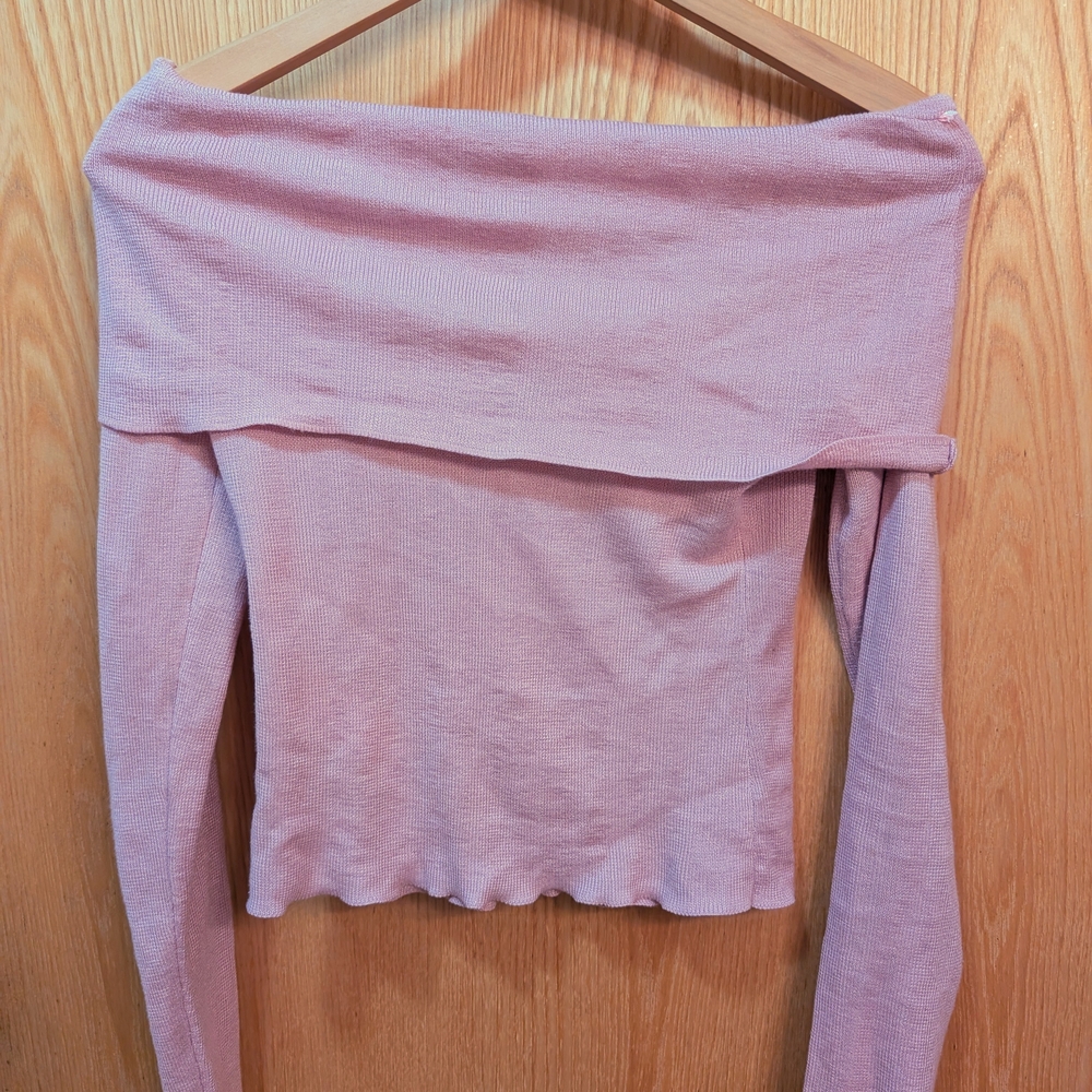 Reserved Pink Off-Shoulder Blouse - Picture 2 of 2